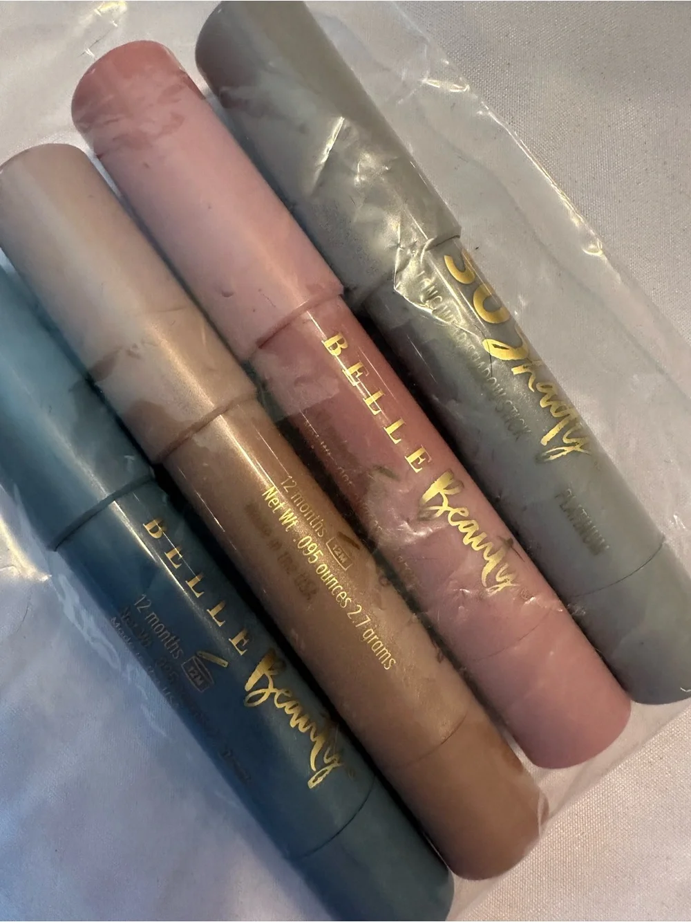 Belle Beauty So Shady Long Wear Eyeshadow Stick Shimmer Set of 4 New